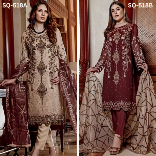 Moti's Fashion Embroidered Chiffon Collection - SQ-518