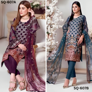 Moti's Fashion Embroidered Chiffon Collection - SQ-607