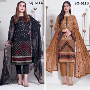 Moti's Fashion Embroidered Chiffon Collection - SQ-611